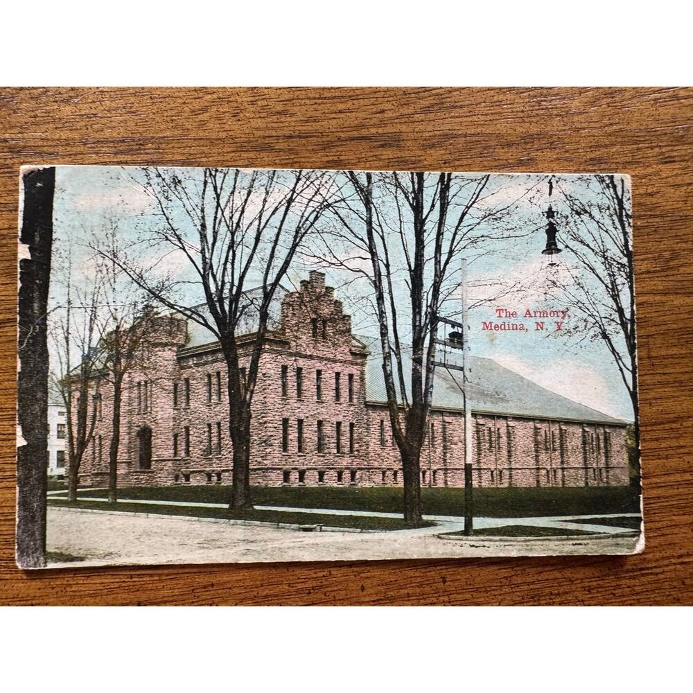 Bring Us a Chicken Vintage 1911 The Armory Medina NY Divided Back Postcard